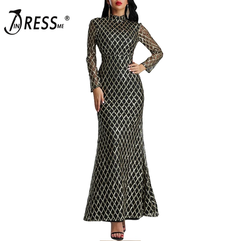 Женское кружевное вечернее платье-Русалка INDRESSME однотонное плиссированное