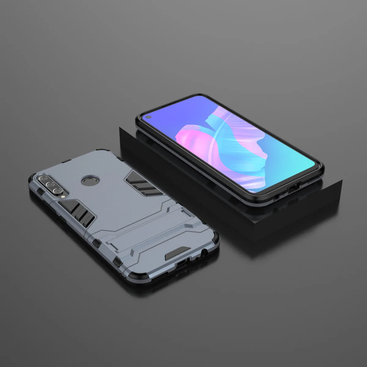 luxury stand armor phone holder case for huawei p40 lite e hybrid tpuhard pc shockproof back cover for p 30 20 10 pro lite plus free global shipping