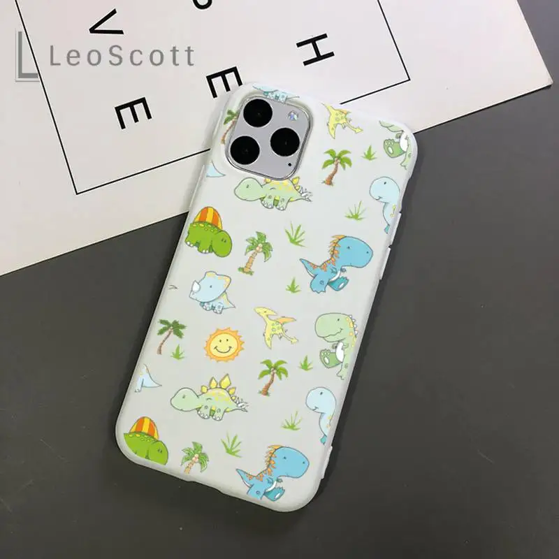 

Cute Dinosaur Baby Fashion Phone Case Candy Color for iPhone 11 12 mini pro XS MAX 8 7 6 6S Plus X 5S SE 2020 XR