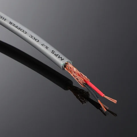 1 метр MPS Оригинал X-7 монокристаллическая медь 3,5 пара Запись кабель для наушников Сделай Сам свободный провод 2-жильный экранированный аудио DIY стерео