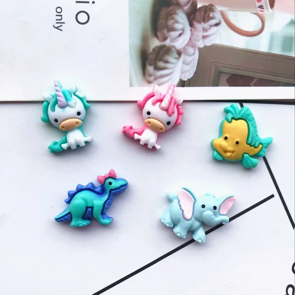 Плоский backe Смола kawaii динозавр Единорог Diy украшение для мобильного телефона Аксессуары для детских волос аксессуары