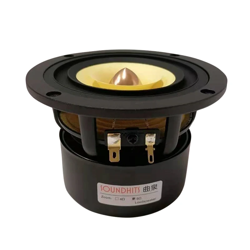 1 Pieces Soundhits SQ-405R 4'' Full-Range Speaker Unit Casting Aluminum Basket Wood Pulp Mixed Yellow Paper Cone 4/8ohm 20W