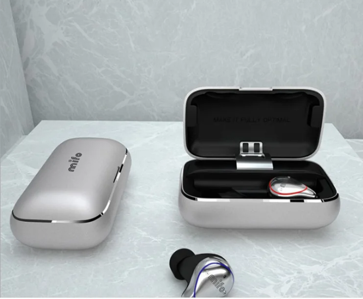 Newst Mifo O5 Pro Bluetooth беспроводные наушники IPX7 водонепроницаемый Спорт стерео звук handfree наушники с зарядной коробкой для телефона - Цвет: Серебристый