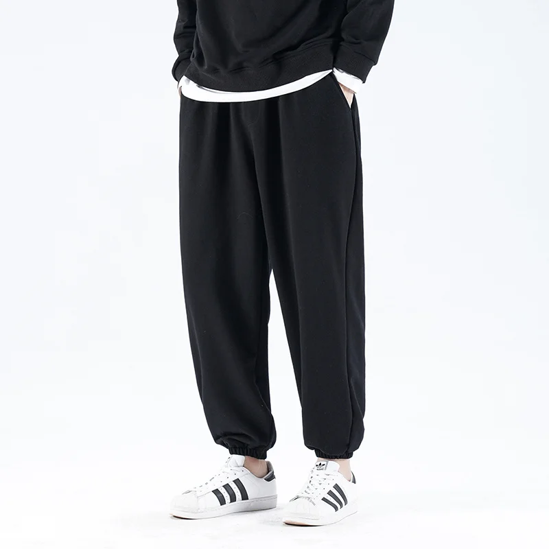 Брюки мужские хлопковые с флисовой подкладкой однотонные Мешковатые