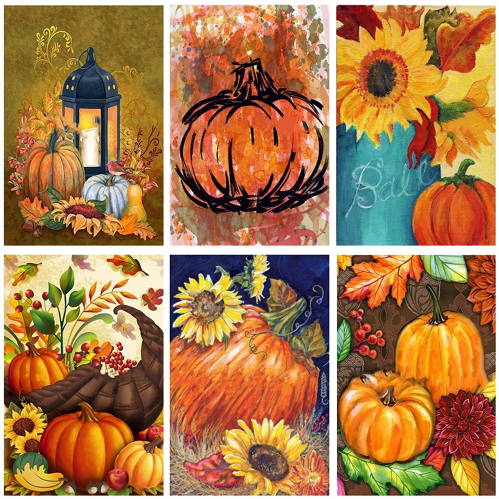 

5D алмазная картина, набор, полная дрель, квадратный/круглый Хэллоуин, тыква, картина, мозаика, вышивка, стразы, Алмазное искусство, домашний д...