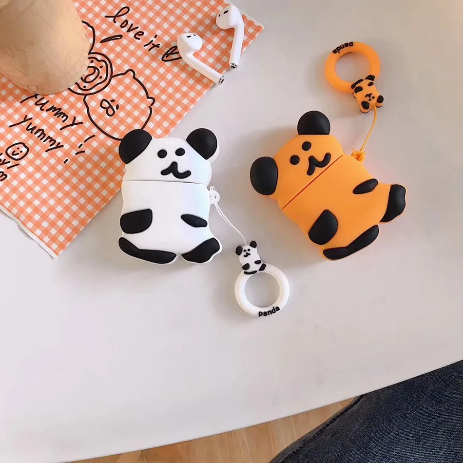 Для AirPods чехол 3D милый мультяшный медведь чехол для наушников для Airpods 2/i10/i11TWS ins стильный защитный чехол с кольцом на палец