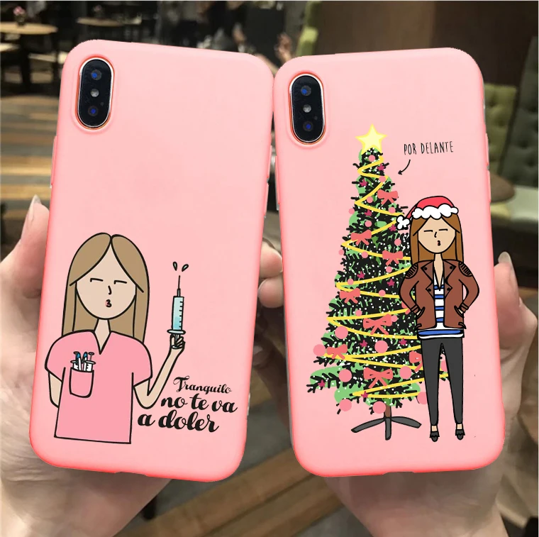 Мягкий чехол из ТПУ для iPhone 11 PRO MAX 6S 6Plus 8 8Plus XSMAX XR с мультяшным врачом и медсестры