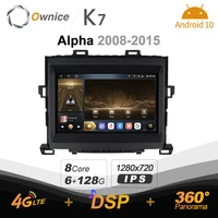 k7 ownice 6g128g android 10 0 car radio for toyota alpha 2008 2015 multimedia dvd audio 4g lte gps navi 360 bt 5 0 carplay