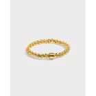 SHANICE корейское оригинальное дизайнерское кольцо из стерлингового серебра 925 пробы с текстурой цепочки цветной каучук