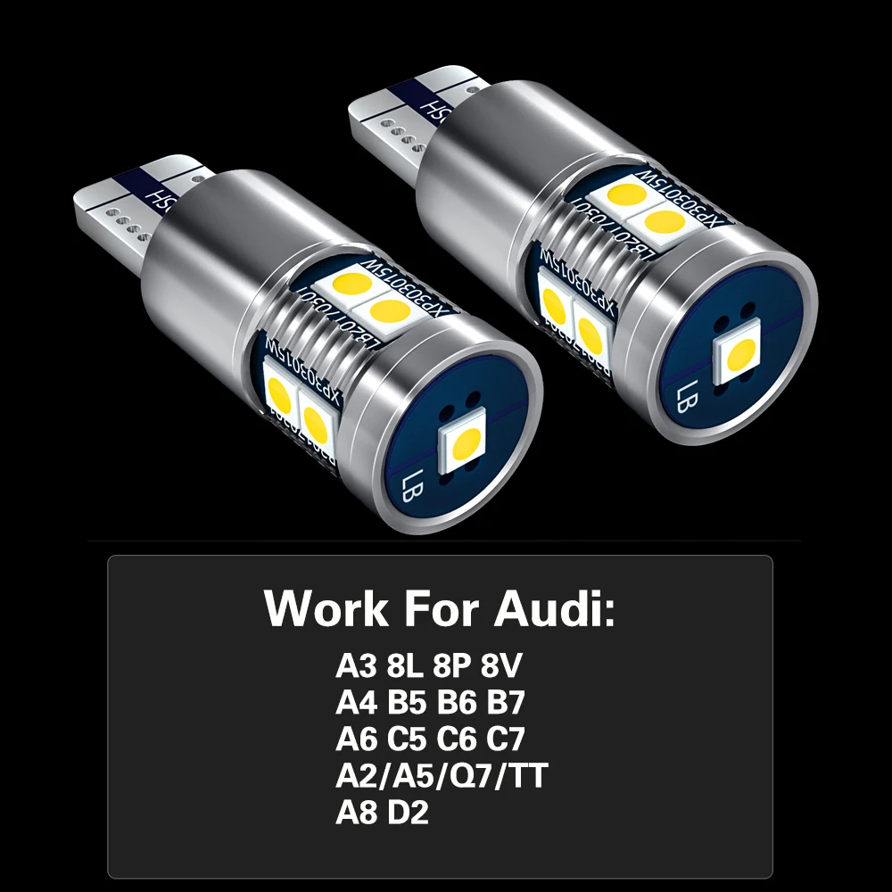 2pcs LED Clearance Light Parking Bulb Lamp W5W T10 194 Canbus For Audi A3 8L 8P 8V A4 B5 B6 B7 A6 C5 C6 C7 A2 A5 Q7 TT A8 D2 | Автомобили