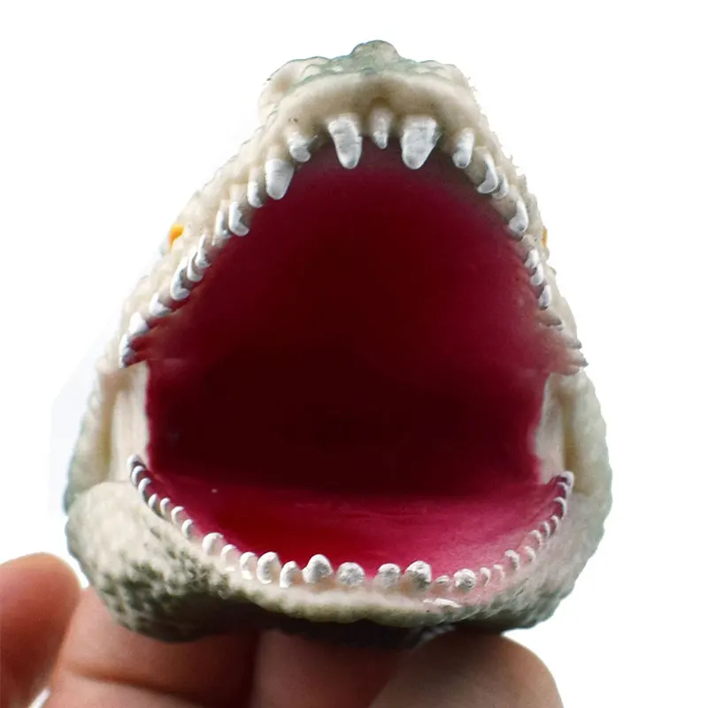 Новинка забавная модель серый крокодил Пальчиковый кукла игрушка фигурка