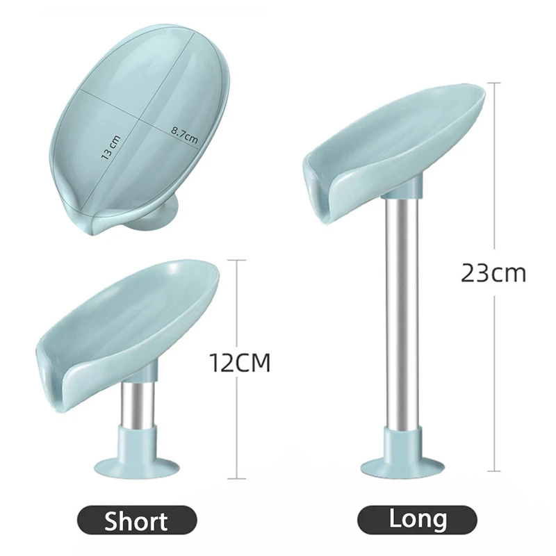 

Soap Dish Standing Drain Rack Toilet Laundry Soap Storage Box Punch-Free Leaf-Shaped Soap Case Quick Drain Bathroom Accessories