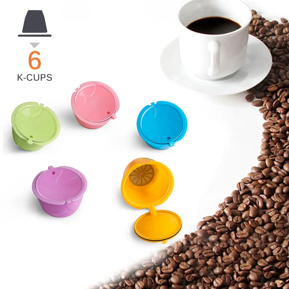 Plastic Coffee Filter Cups Pod Refillable Dolce Gusto Reusable Capsule Fit For Nescafe Machine | Дом и сад