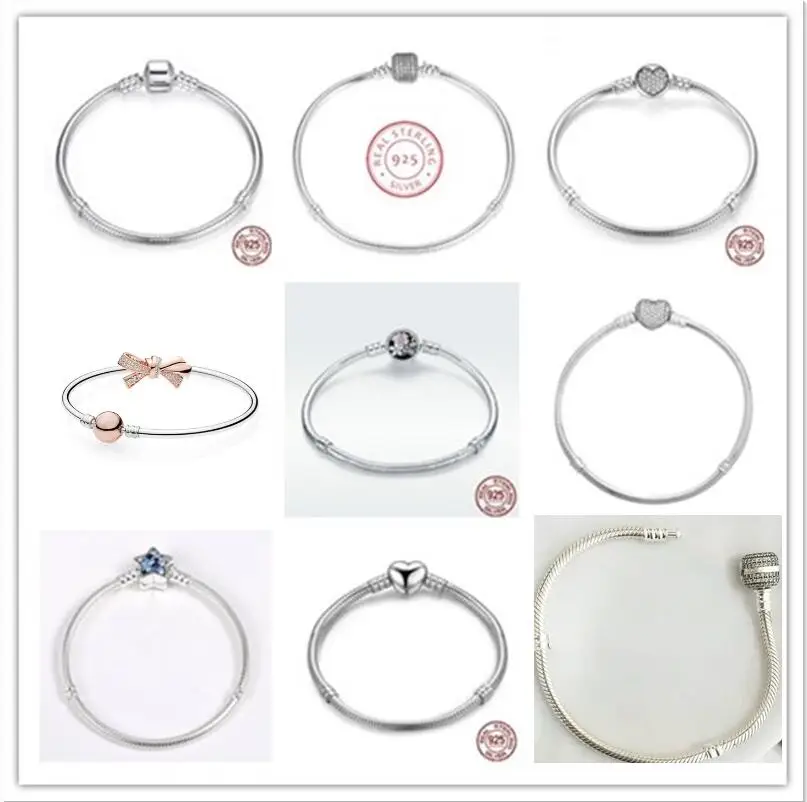 Оригинальные яркие серебряные моменты застежка в форме сердца с кристаллом