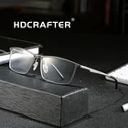 Оправа для очков HDCRAFTER мужская из чистого титана, прямоугольный аксессуар для коррекции зрения при близорукости, корейский стиль, металлическая полная оправа, 2021