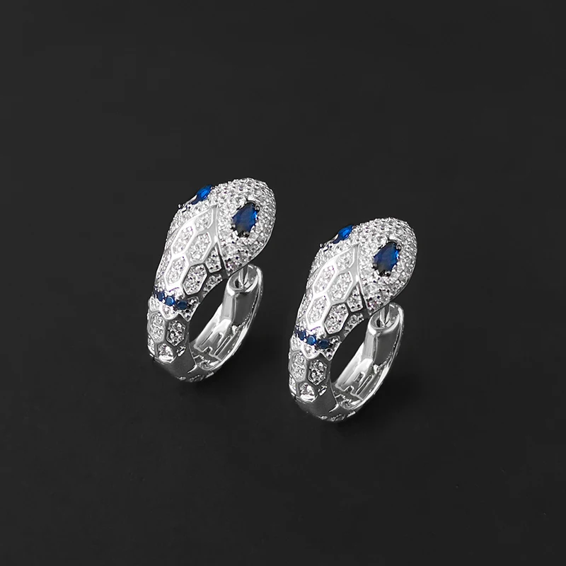 

S925 Sterling Silver New Snake Earrings Female Fashion Simple Luxury Fine Jewelry Classic All-match Holiday Gift Banquet Attende