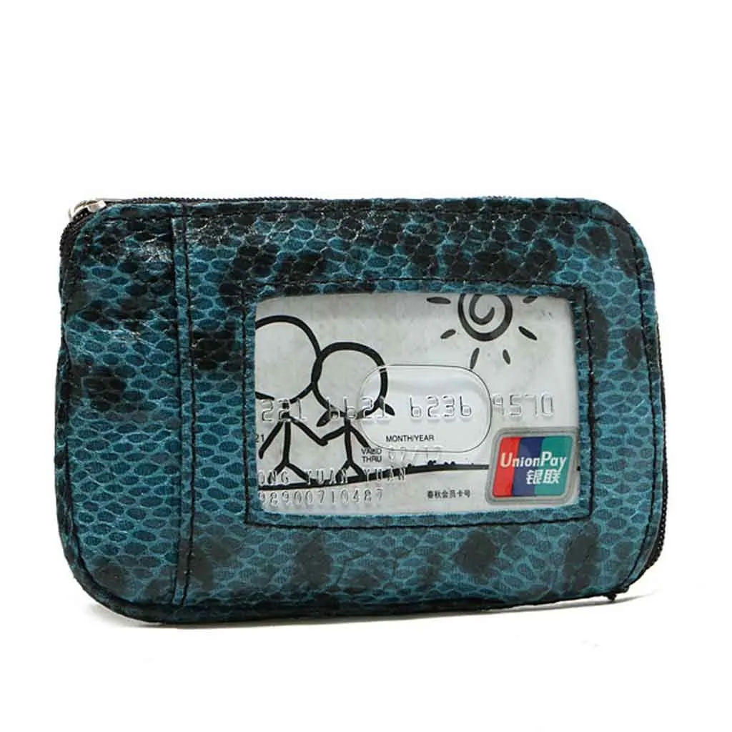 Кожаный кошелек с экзотическим змеиным узором женский короткий модный бумажник