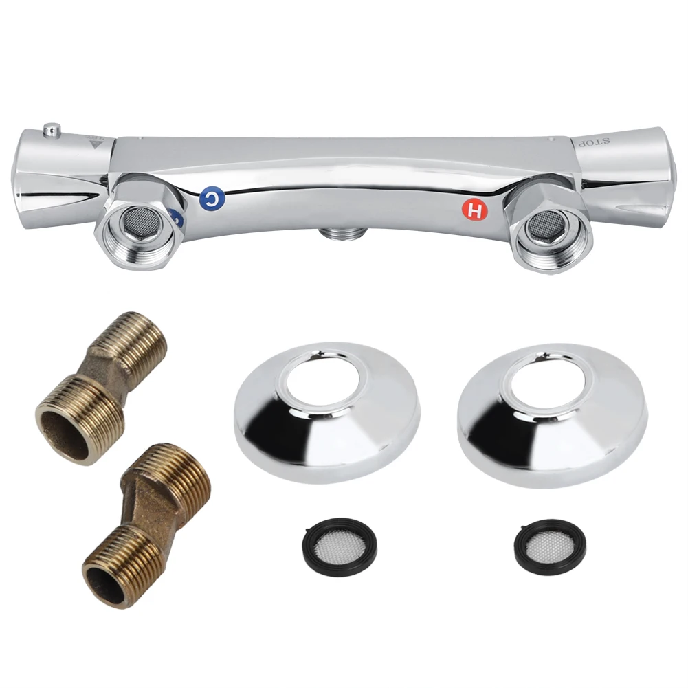 

1PC Premium Thermostatic Shower Bar Valve Control Valve Chrome Plated Exposed Bathroom Mixer Faucet Tap