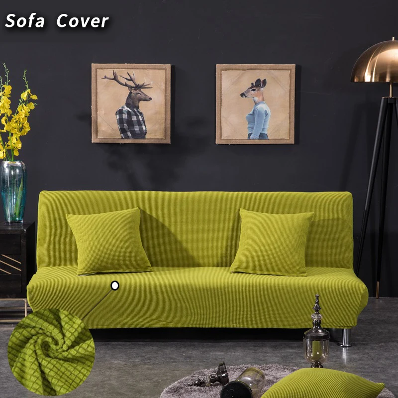 

Solid Thicken Stretch Sofa Cover Universal Stretch Elasticity Couch Cover Sofa Furniture Cover Without Armrest Sofa Bed Cover
