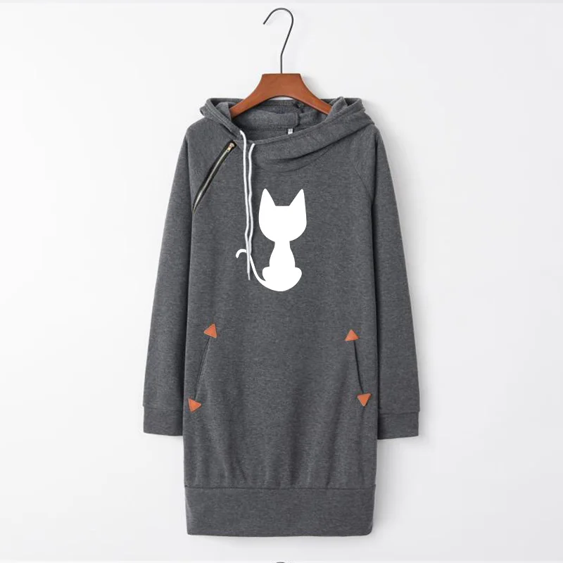 Женское платье-свитшот с длинным рукавом и капюшоном | Женская одежда