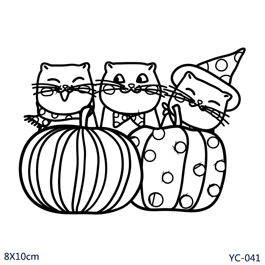 AZSG счастливый Хэллоуин тыква кошка прозрачные штампы/уплотнения для DIY