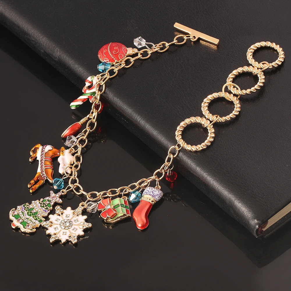 Новинка женский браслет ювелирные изделия Санта-Клаус Рождественская елка