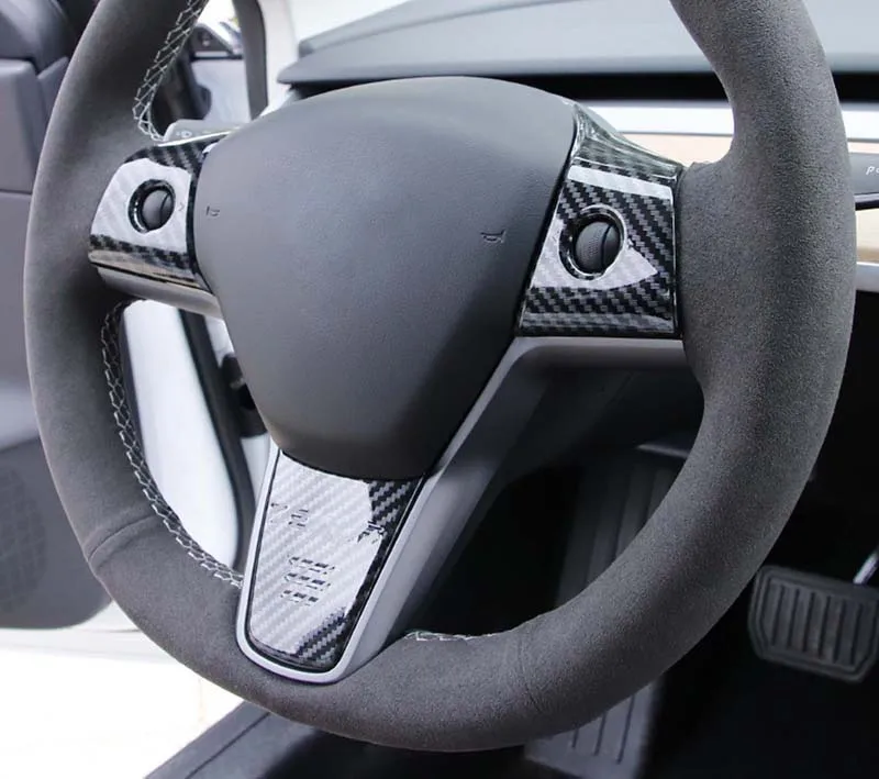 Интерьерные аксессуары для Tesla модель 3 model3 крышка на кнопку рулевого колеса декоративная наклейка на рамку