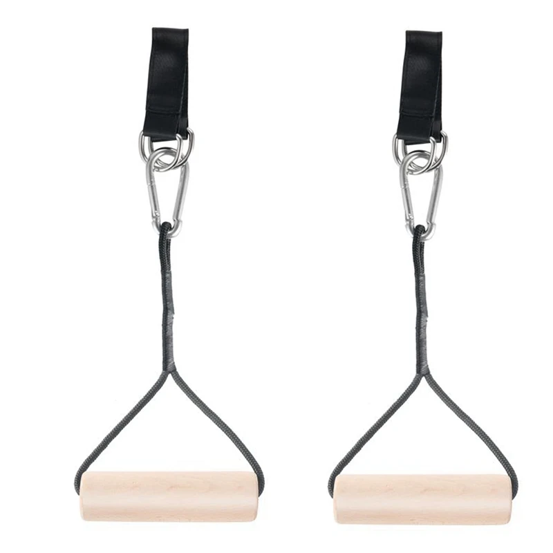 

1 Pair Pull Up Hand Wooden Grip with Strap Grips for Grip Strength Core Workout Rock Climbing Holds Arm Exercise