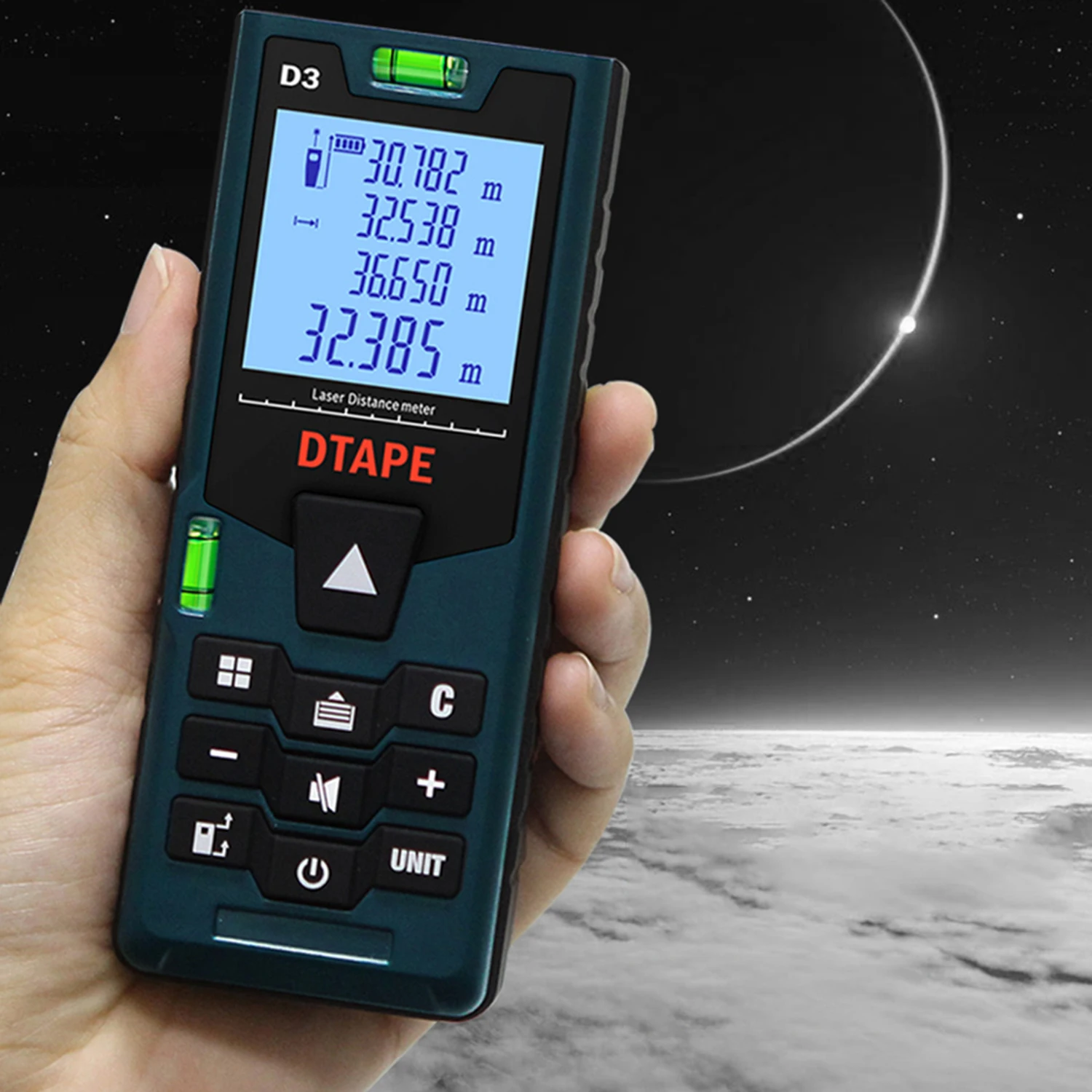 Цифровой лазерный дальномер с ЖК дисплеем и подсветкой 120 м|Лазерные дальномеры| |