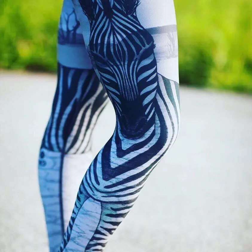 New Slim s Breathable Zebra Printed Lady Seven-point Pants leggings |
