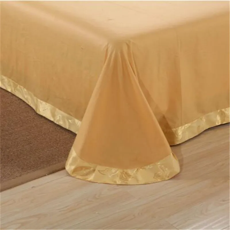 

Bed Sheet Bedspread Vintage Style Bedclothes Luxury Satin Silk Soft Bed Cover Flat Sheets Modern Soild Color Soft Bed linen