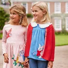 Повседневная одежда для маленьких девочек от 2 до 7 лет, Новая Модная Джинсовая футболка, хлопковый тонкий свитшот для маленьких детей