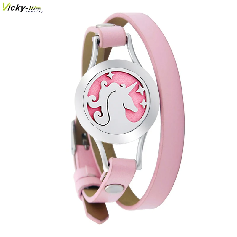 Красочный браслет из натуральной кожи с единорогом 25 мм магнитный искусственной