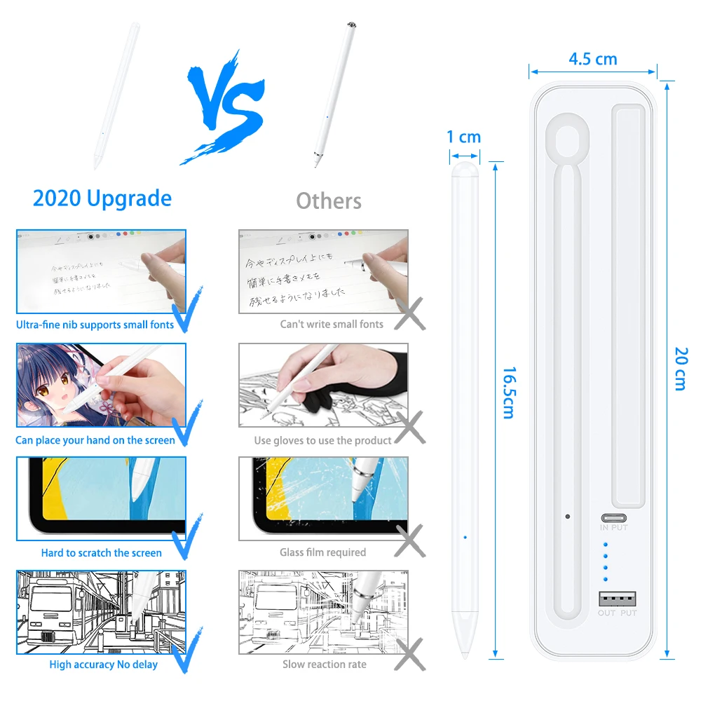Для Apple Pencil 1 2 для iPad Pro 11 12 9 2018 2019 7-й 8-й Mini 5 Air 3 стилус-ручка магнитный беспроводной