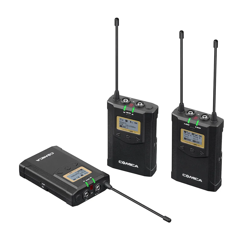CoMica CVM WM100 PLUS UHF 48 канальная Беспроводная двойная петличная микрофонная система