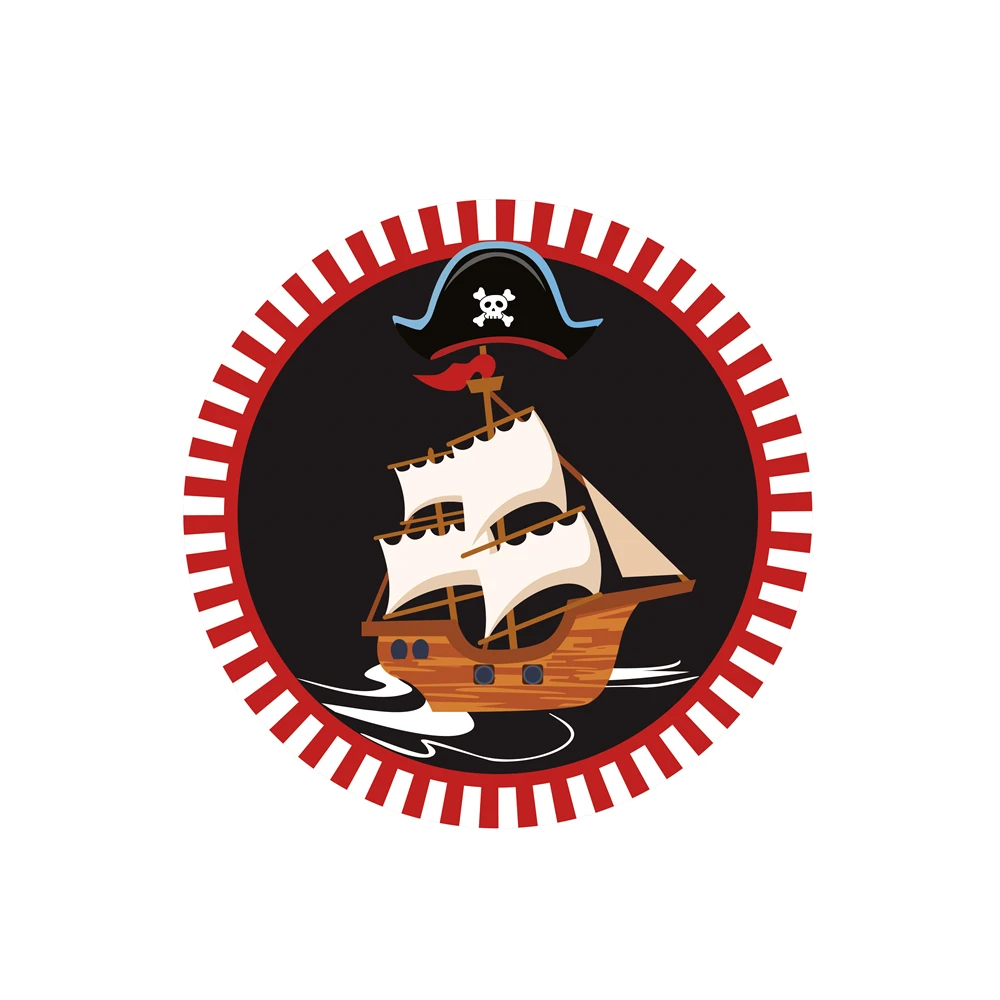 Украшения для пиратвечерние Красный Полосатый мультяшный череп пиратский