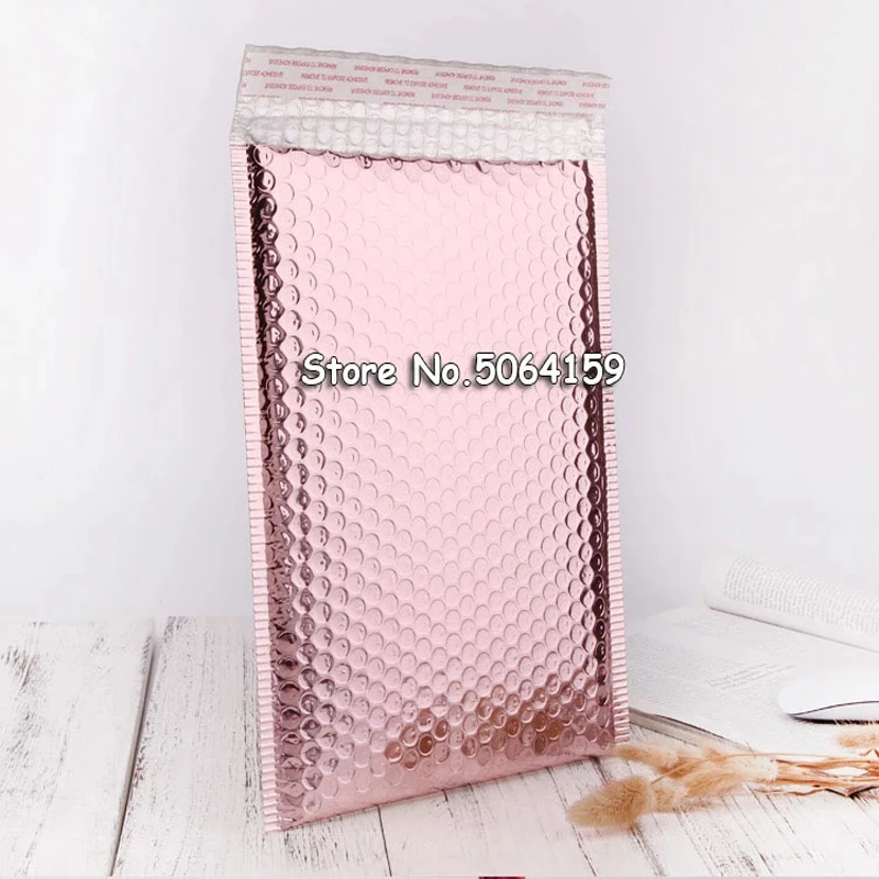 25pcs 15*20+4cm Rose Gold Bubble Envelop Foil Mailer for Gift Packaging Wedding Favor Bag | Дом и сад