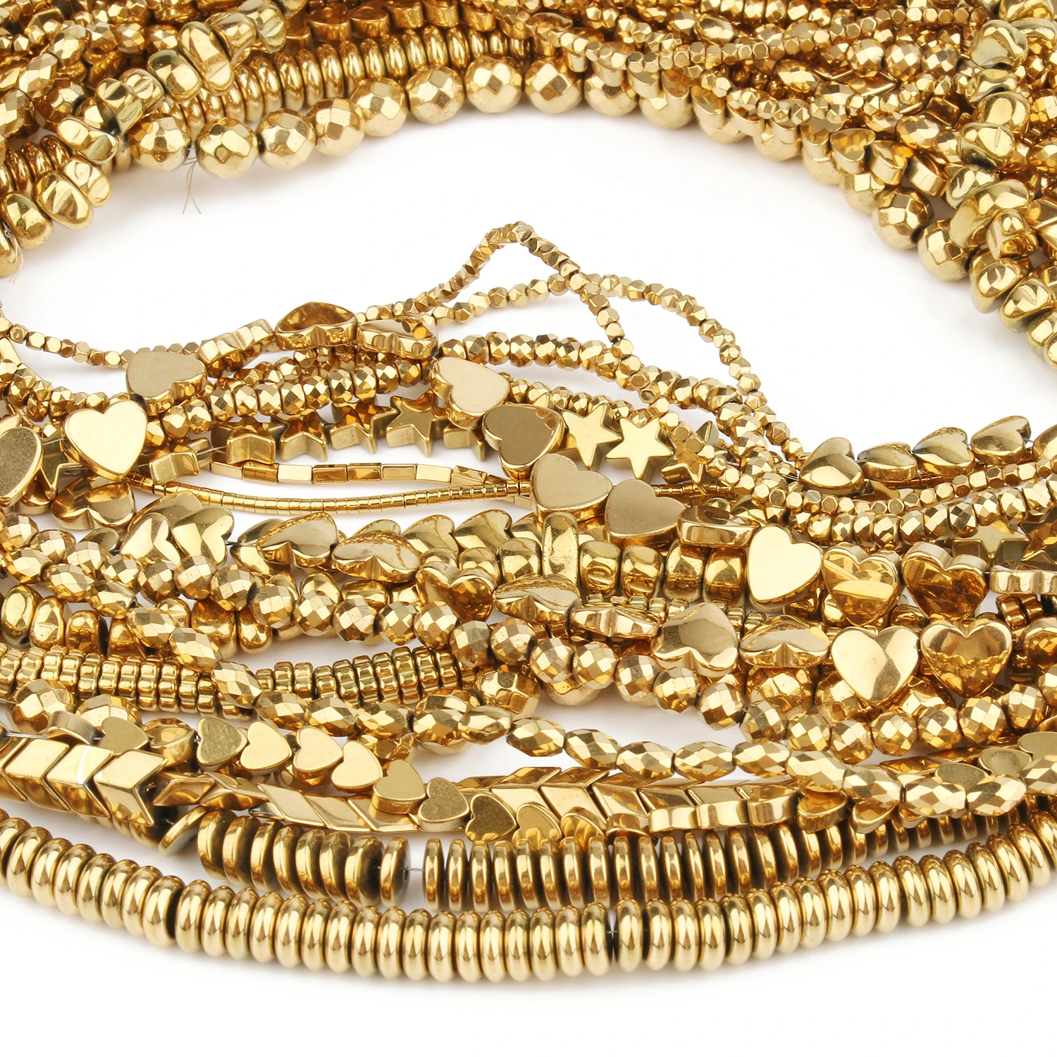 

Натуральный камень, натуральные Позолоченные гематитовые бусины, в форме сердца, бусины россыпью, бриллианты, ожерелье, браслет, ювелирные ...