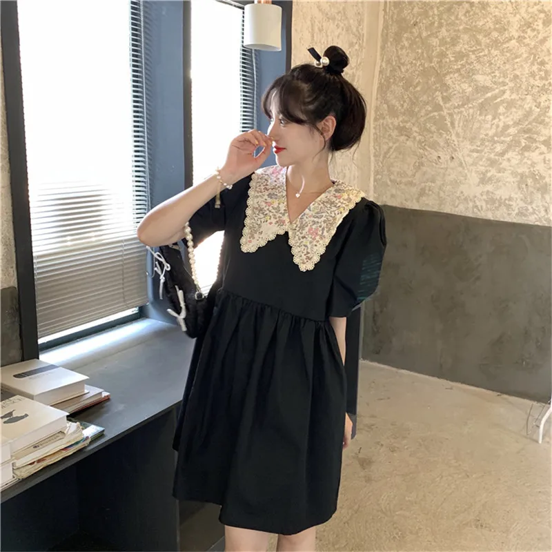 Шикарный французский цветочный &quot&quot&quotкукольный&quot&quot воротничок&quot черное