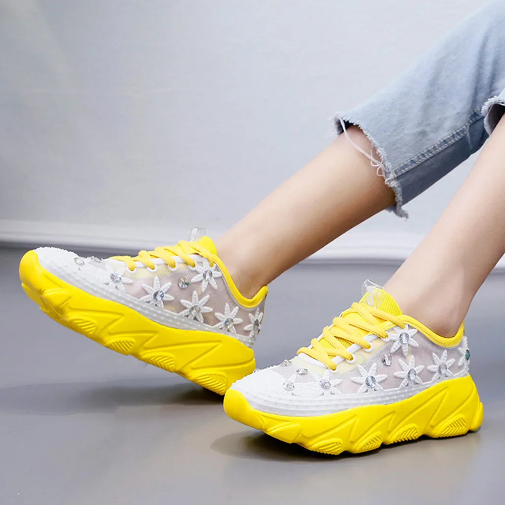 

Women Summer Running Shoes Sneakers Women Sport Shoes Platform Jogging Walking Shoes Rhinestone Light Athletic Sneakers