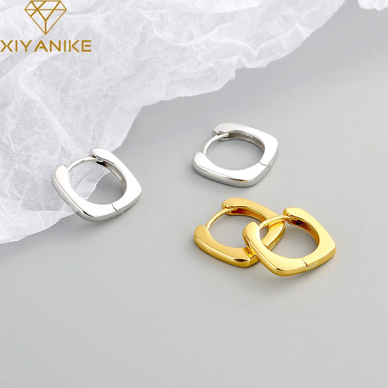 

XIYANIKE Silver Color New Arrival Geometric Square Earrings Female Temperament Fashion Trend Wholesale Handmade Jewelry