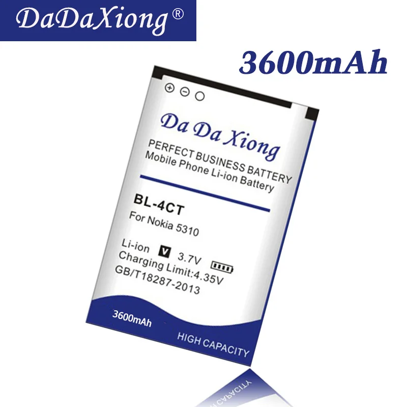 Оригинальный аккумулятор DaDaXiong 3600 мАч BL-4CT BL4CT Li-Ion для телефона Nokia 5310 5630XM 7212C 7210C 6600F