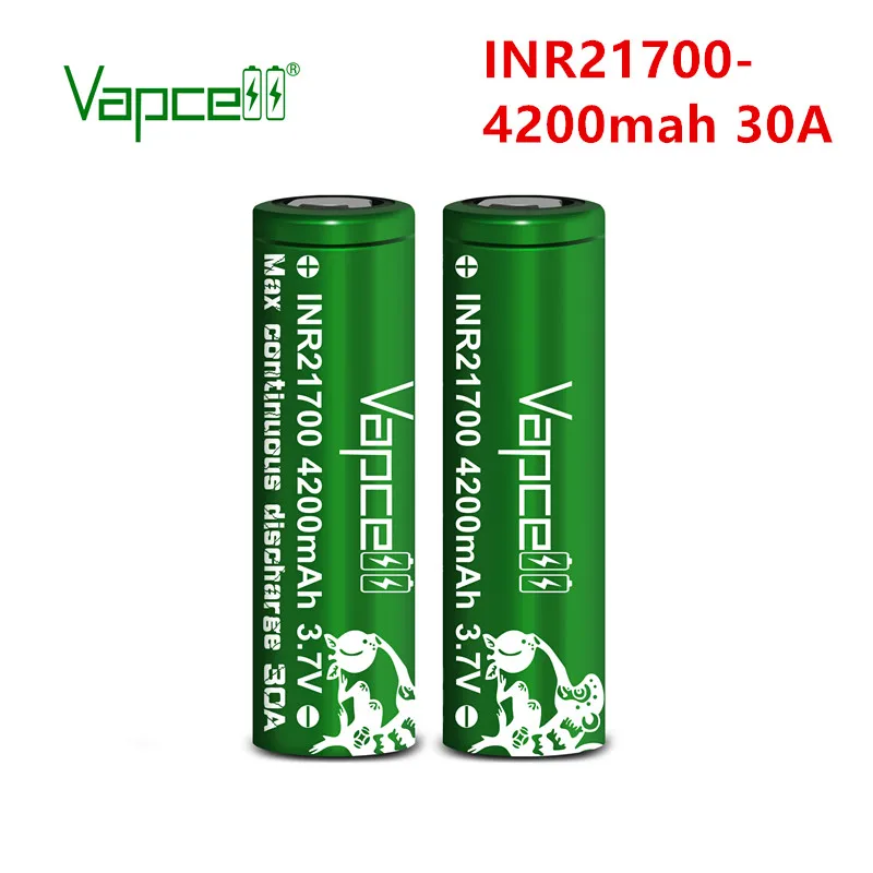Оригинальный аккумулятор Vapcell INR 21700 4200 мАч 30A 3 7 В перезаряжаемая батарея molicel P42A