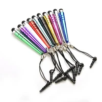 10pcspack universal long capacitive screen touch pen plastic stylus for smart cell phones tablets pens with dust plugs