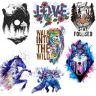 Наклейки с животными в дикой природе, наклейки с утюгом для одежды, нашивка с тигровым волком, Термотрансферная наклейка для одежды, моющаяся нашивка в стиле панк