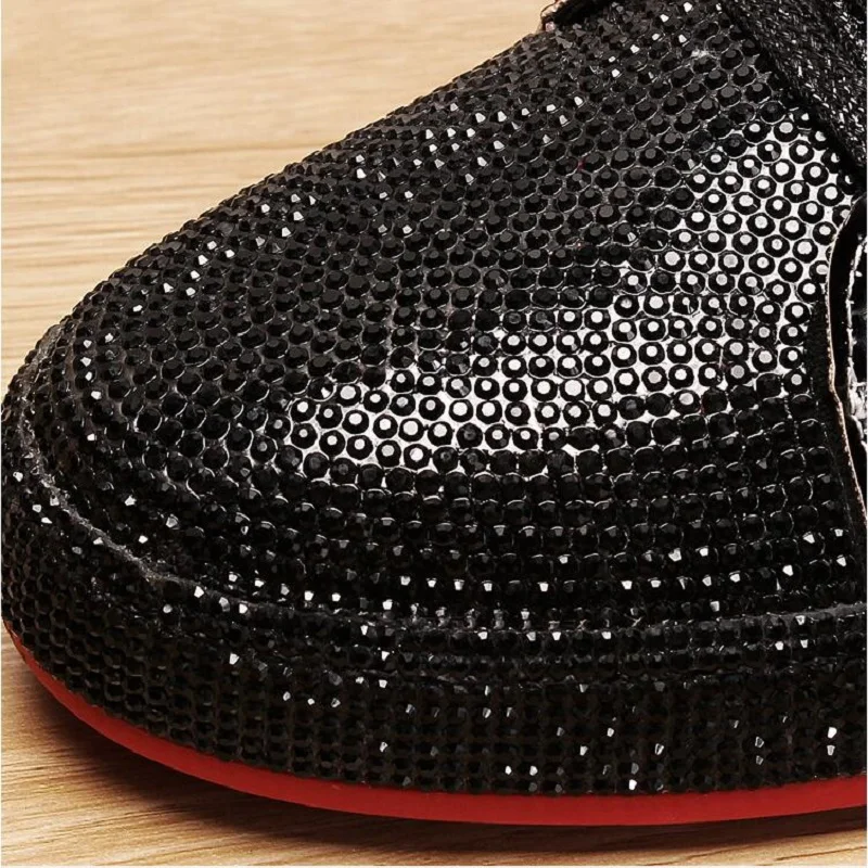 Мужские Блестящие модные кроссовки стразы из ПУ кожи со шнуровкой обувь для