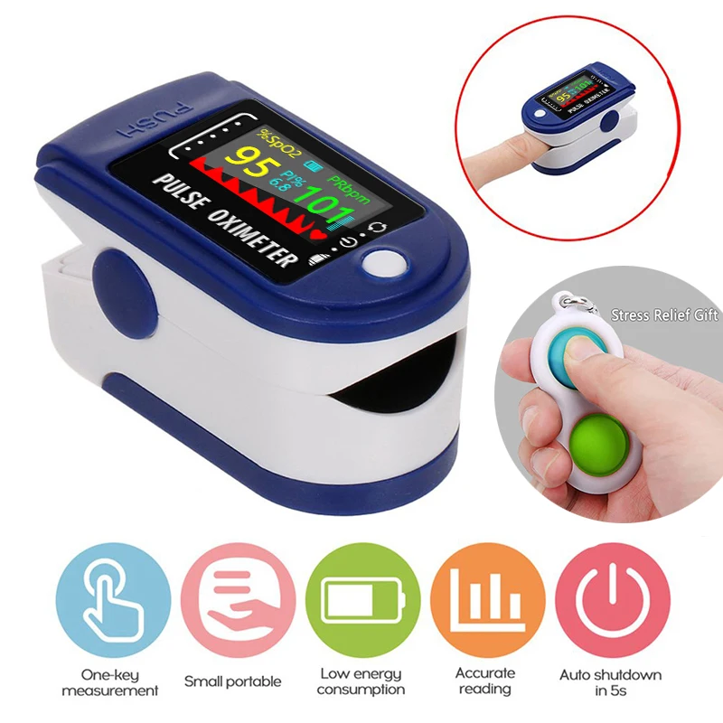 Пульсоксиметр на кончик пальца прибор для измерения уровня кислорода в крови Spo2