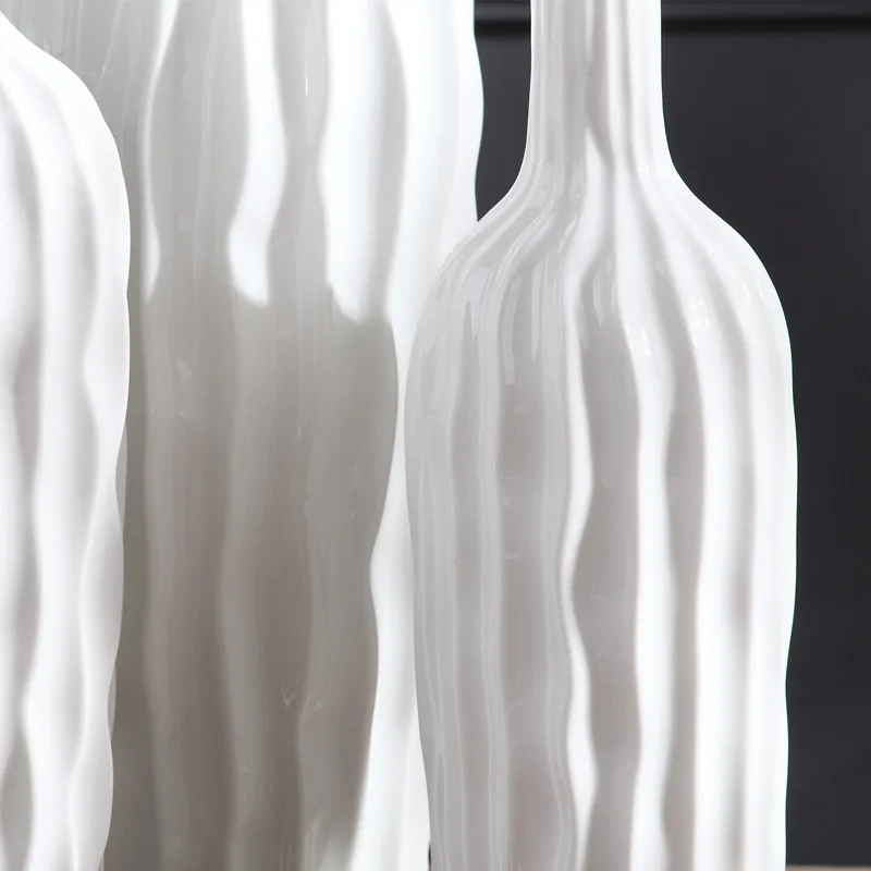 

2016 white Fold ceramic creative contracted flower vase pot home decor craft room decoration handicraft porcelain figurine