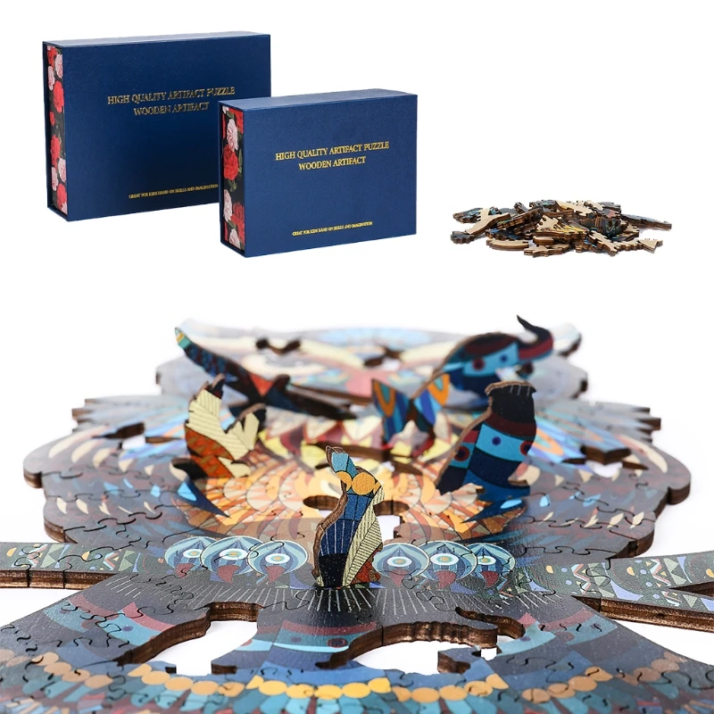 

Adults and Kids Dryad Exquisite Shaped Tangram, 3 Sizes Optional Wooden Puzzle Jigsaw Three-dimensional, 100/200/300Pcs