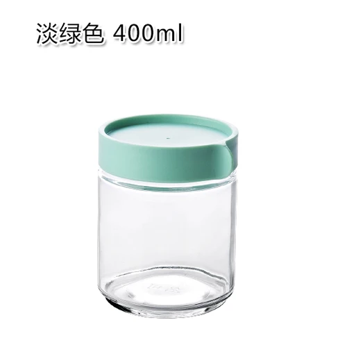 400ML-green 1 шт. кухонный запаянный в стекло банки с крышкой злаковые закуски резервуар для хранения молока накладные ногти контейнер для печенья бутылка для хранения WF815415 - Цвет: 400ML-green